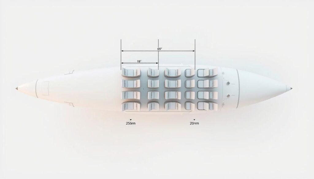 Durchschnittliche Sitzabstände in verschiedenen Flugzeugtypen