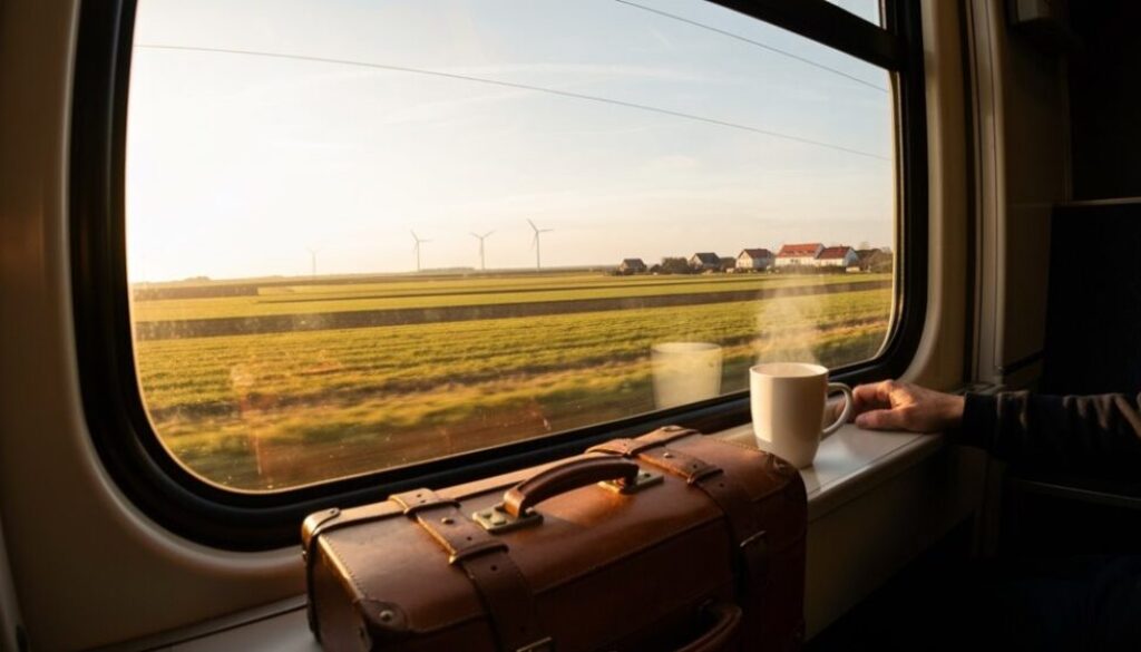 komfortables umweltfreundliches Zugreisen