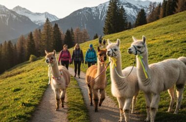 Alpaka- und Lama-Wanderungen