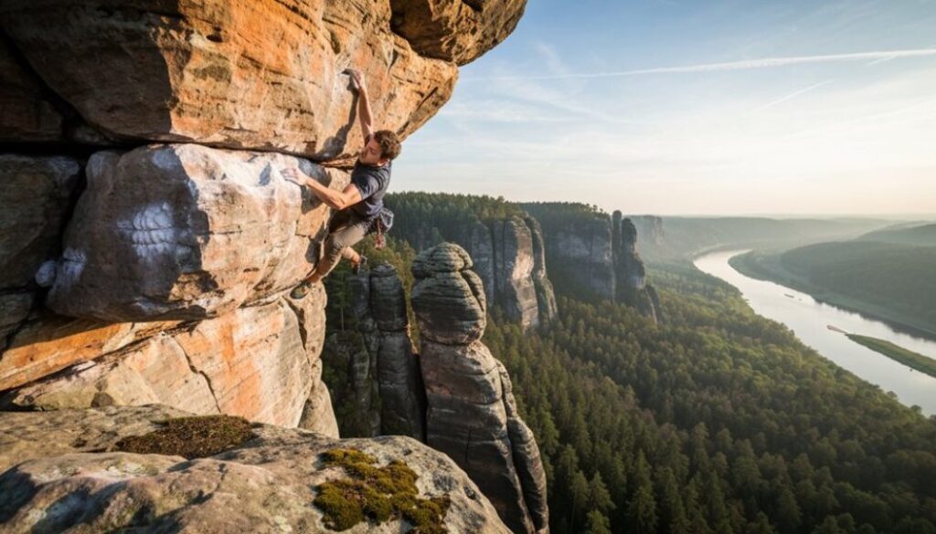 Klettern und Campen im Freien