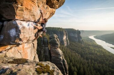 Klettern und Campen im Freien