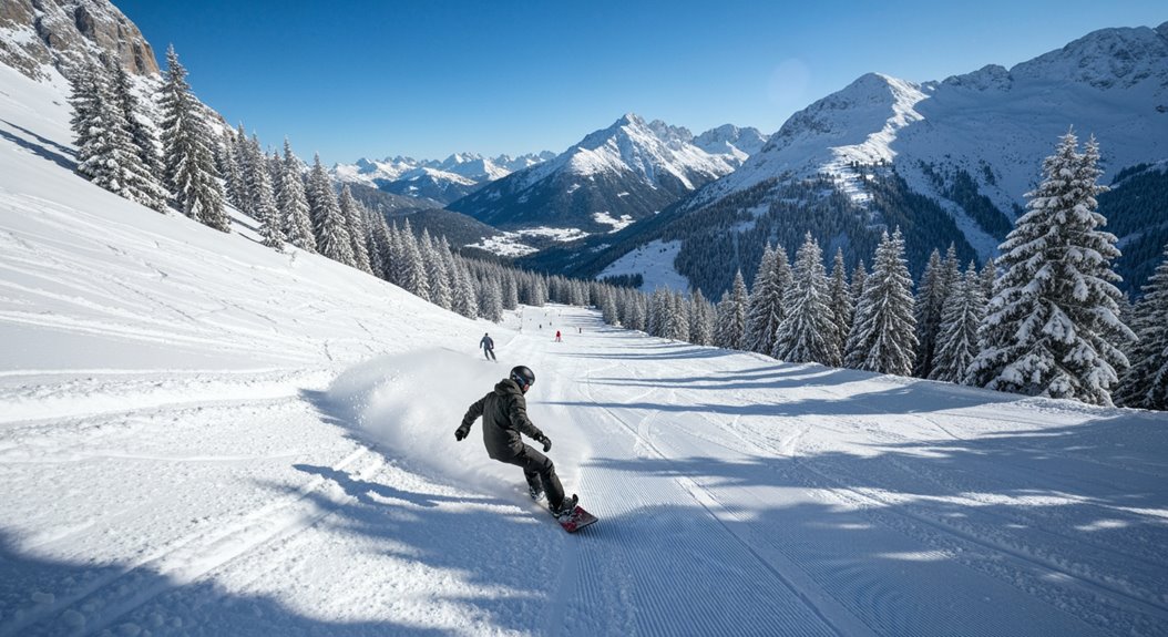 gleichmäßiger Schnee bei wechselnden Bedingungen