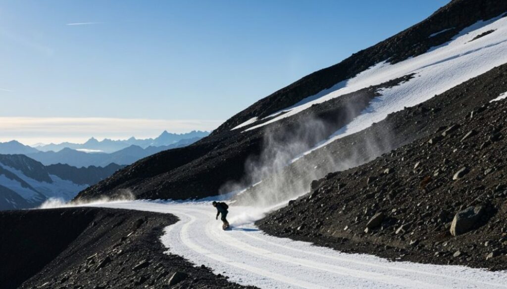 Snowboarden in der frühen Saison in Österreich