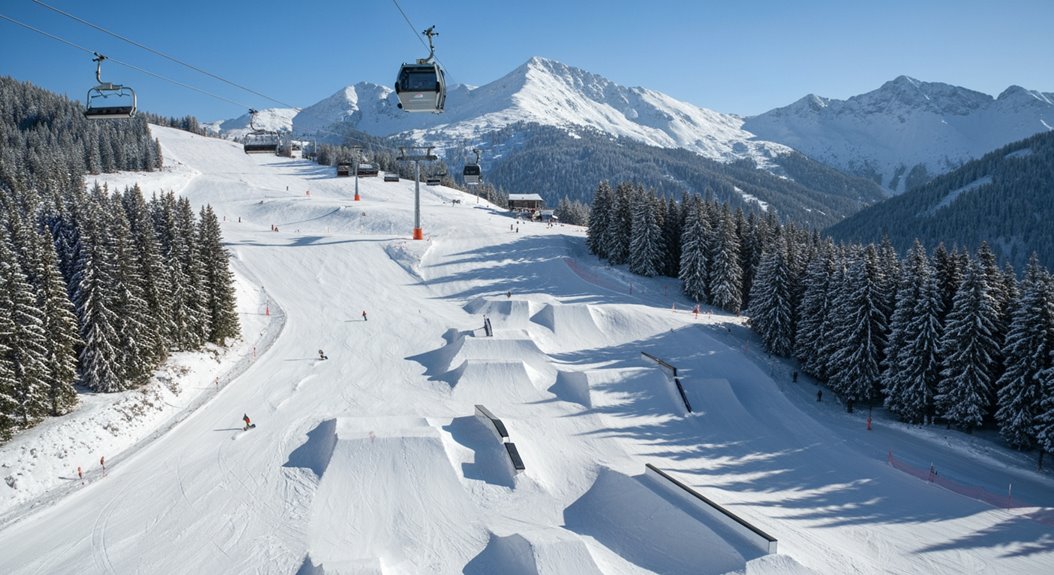 fließendes sicheres Snowboardgelände