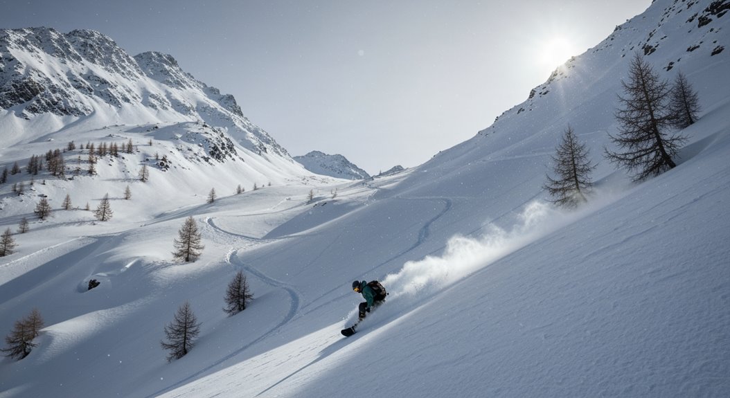 Freeride-Zonen und Bowl-Skifahren