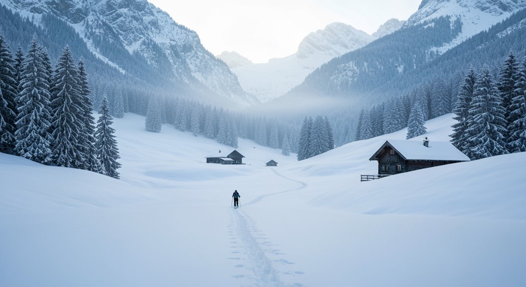 sanftes sicheres Schneeschuhwandern im Winter