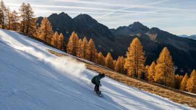 Snowboarden in Österreich im Oktober