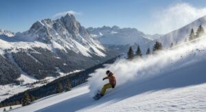 Snowboarden in Österreich im Februar