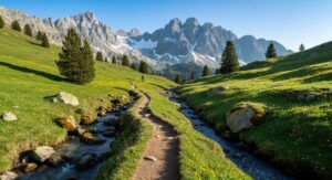 Frühlingsabenteuer beim Wandern in den Alpen