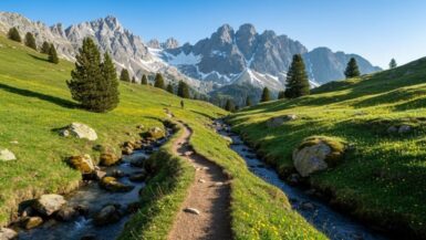 Frühlingsabenteuer beim Wandern in den Alpen