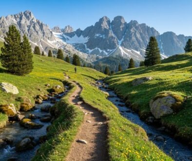 Frühlingsabenteuer beim Wandern in den Alpen