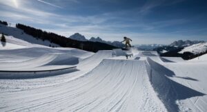 Frühlings-Snowparks in Österreich
