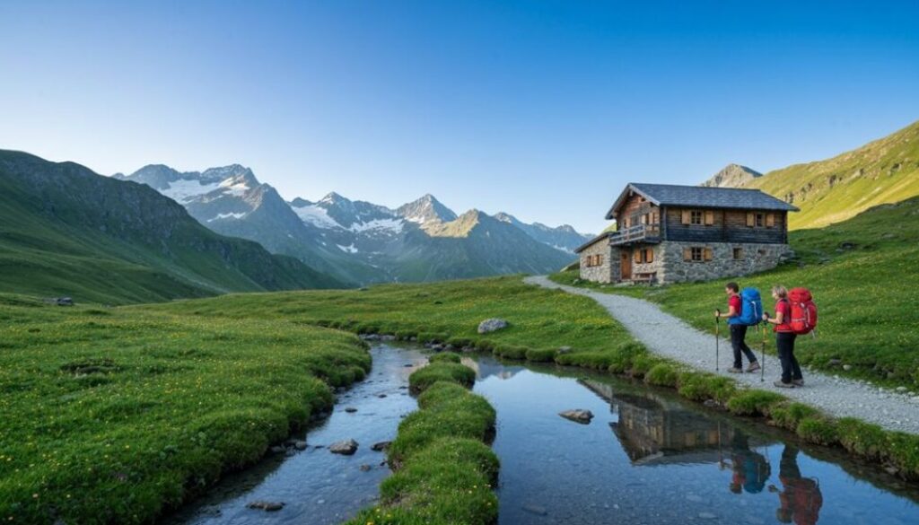 Sommerliche Hüttenwanderung in Österreich