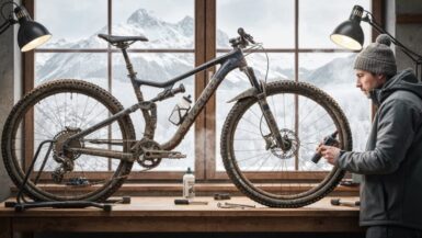 Wartung von Mountainbikes im Winter