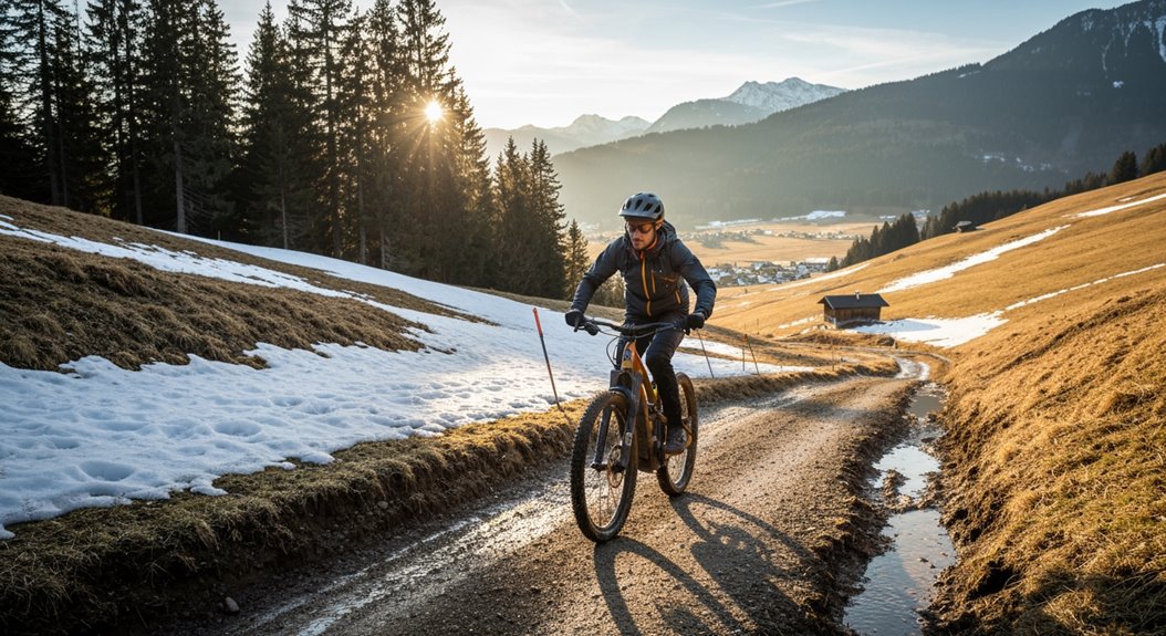 Winterfahren auf den unteren Trails